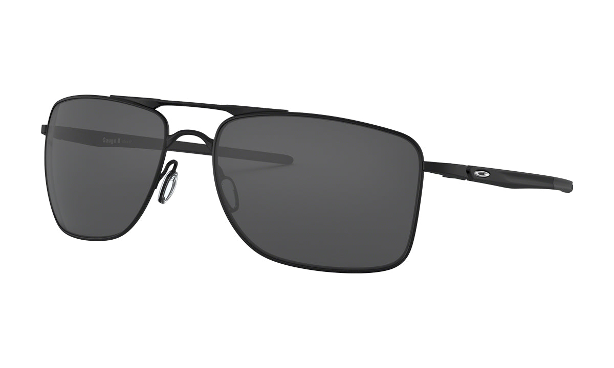 Men's Oakley Gauge 8 Sunglasses in Matte Black/Grey from the front view