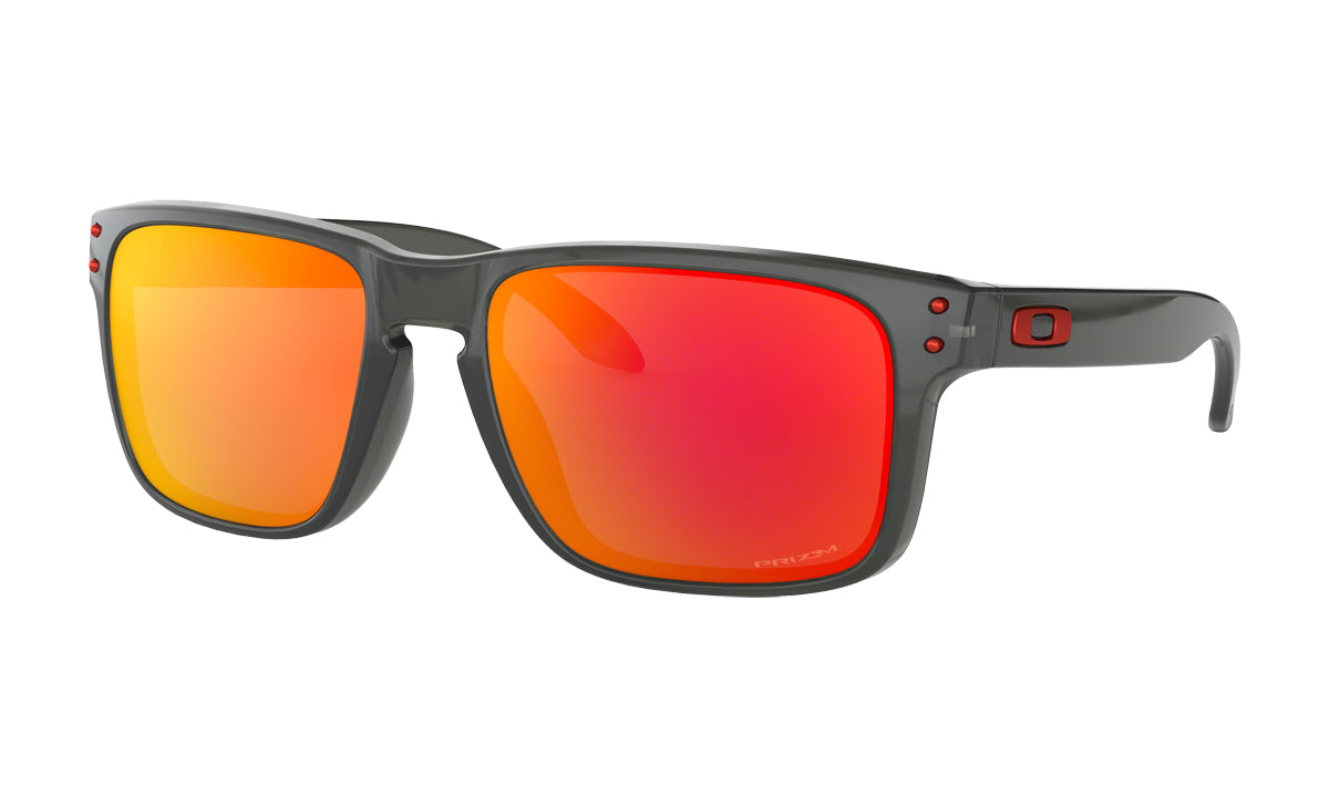 Men's Oakley Holbrook Asia Fit Sunglasses in Grey Smoke/Prizm Ruby from the front view