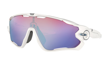 Men's Oakley Jawbreaker Sunglasses in Polished White/Prizm Snow Sapphire from the front view