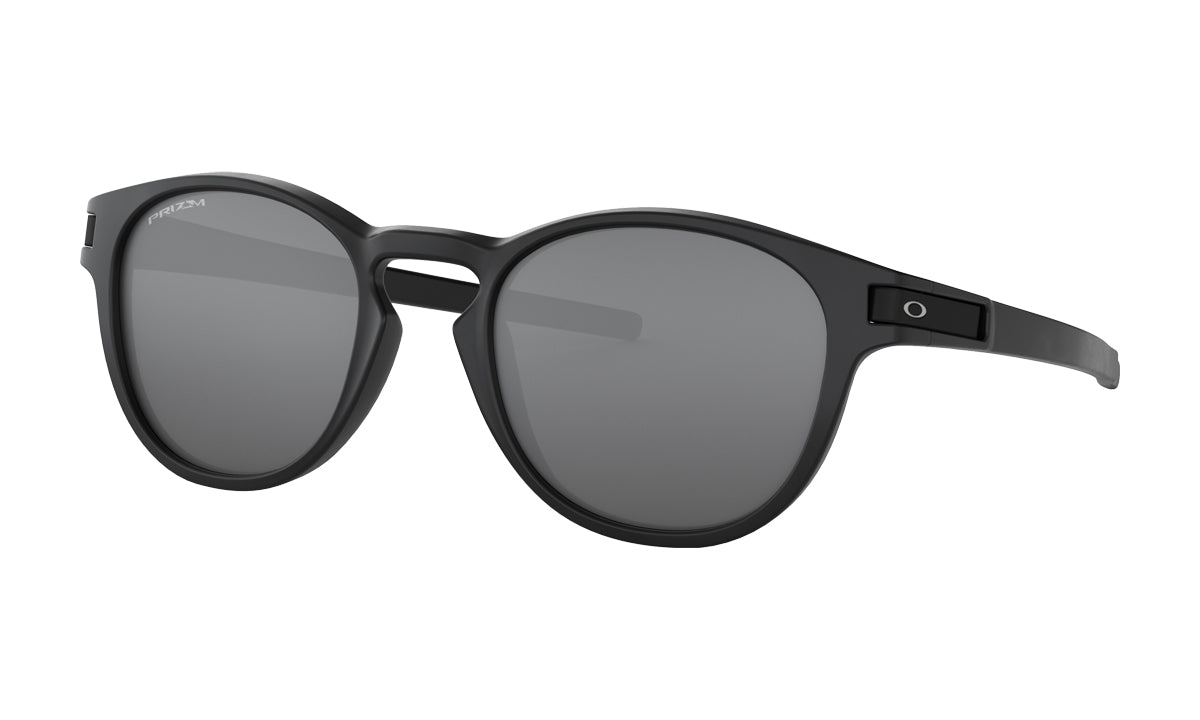 Men's Oakley Latch Asia Fit Sunglasses in Matte Black/Prizm Black from the front view