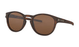 Men's Oakley Latch Asia Fit Sunglasses in Matte Brown Tortoise/Prizm Tungsten Polarized from the front view