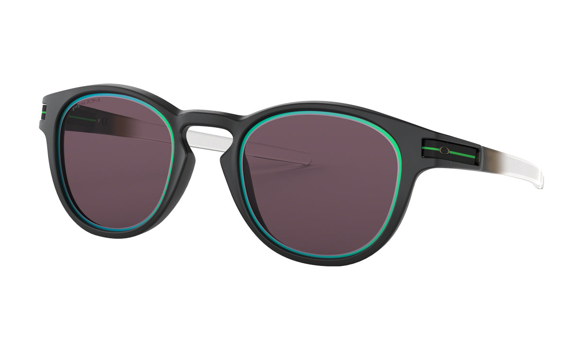 Men's Oakley Latch Borderline Asia Fit Sunglasses in Matte Black/Prizm Grey from the front view