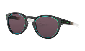 Men's Oakley Latch Borderline Asia Fit Sunglasses in Matte Black/Prizm Grey from the front view