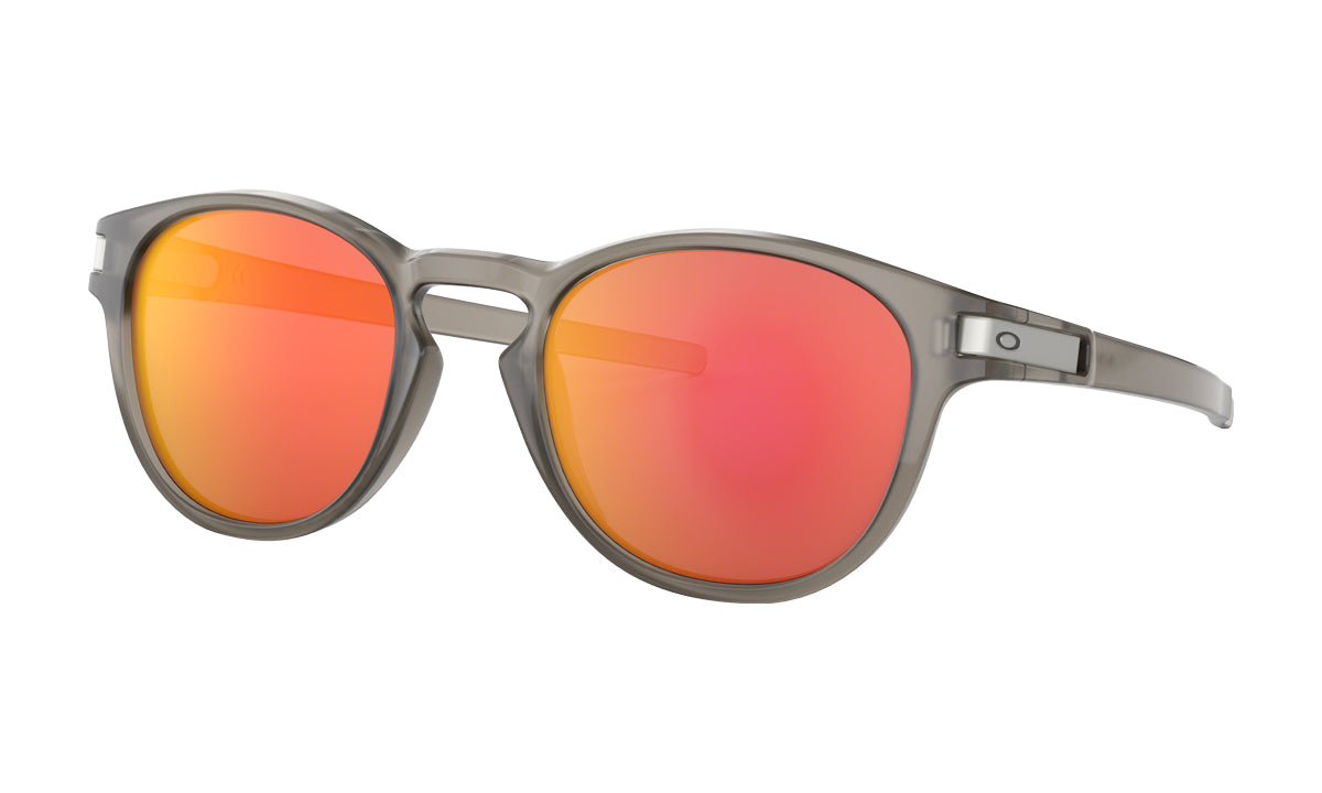 Men's Oakley Latch Sunglasses in Matte Grey Ink/Ruby Iridium from the front view