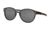 Men's Oakley Latch Sunglasses in Woodgrain/Prizm Black Polarized from the front view