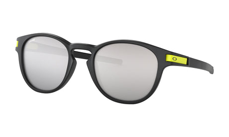 Men's Oakley Latch Valentino Rossi Signature Series Sunglasses in Matte Black/Chrome Iridium from the front view