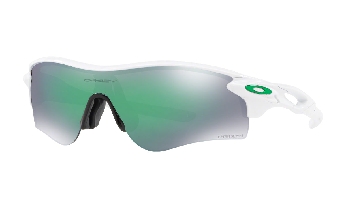 Men's Oakley RadarLock Path Asia Fit Sunglasses in Polished White/Prizm Jade from the front view