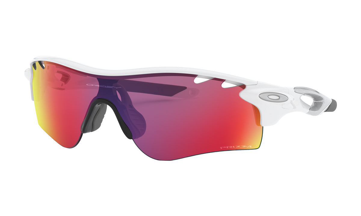 Men's Oakley RadarLock Path Asia Fit Sunglasses in Polished White/Prizm Road from the front view