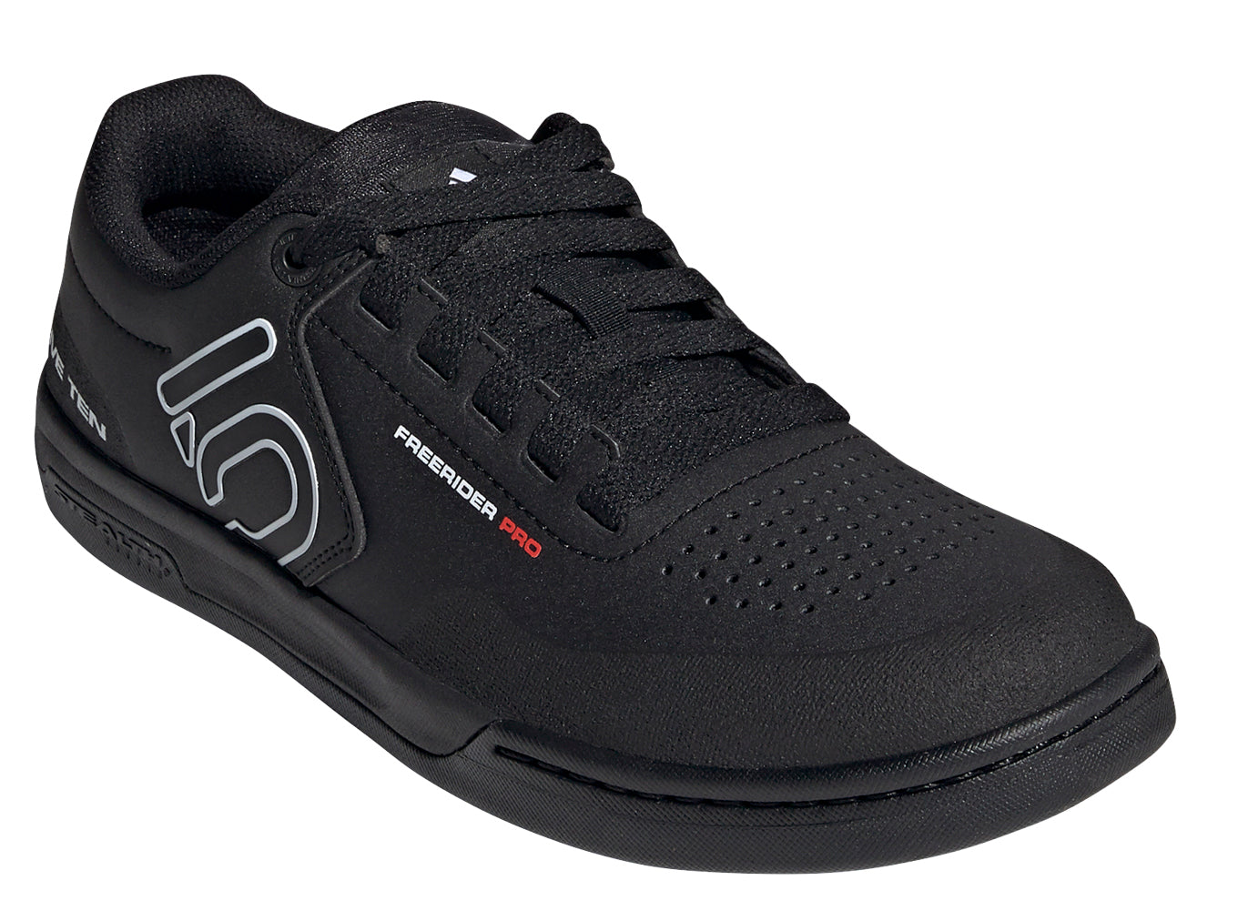 Men's Adidas Five Ten Freerider Pro Biking Shoe in Core Black/Cloud White/Cloud White from the front