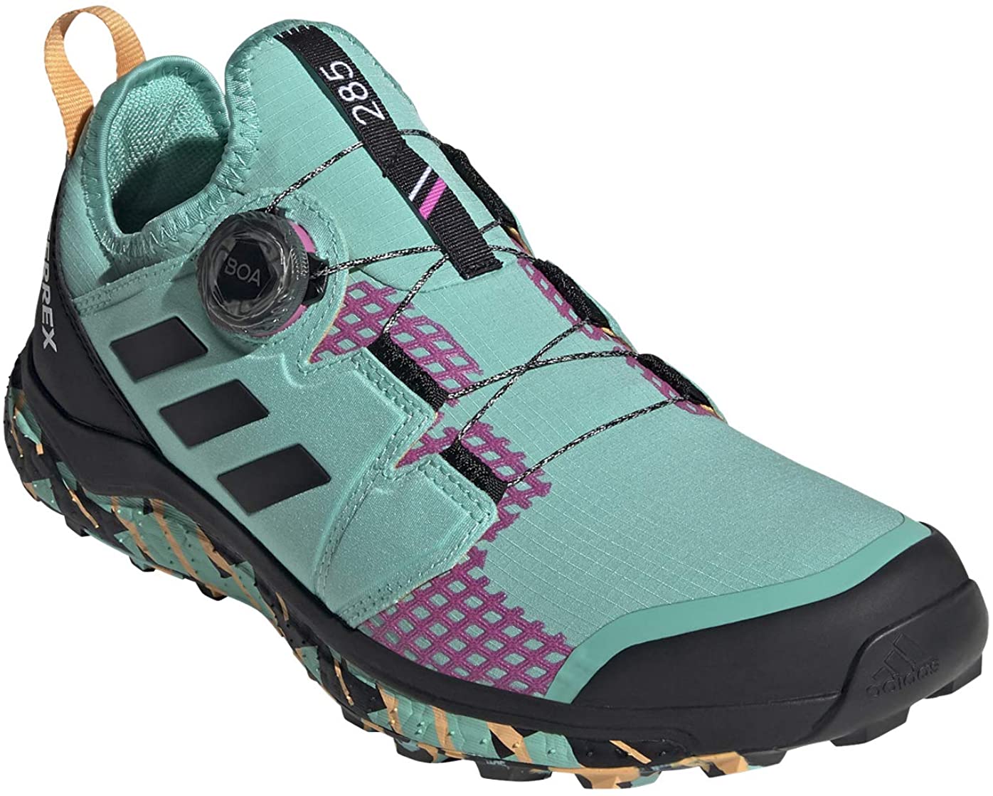 Men's adidas Terrex Agravic BOA Trail Running Shoe in Acimin/Cblack/Scrpnk from the side