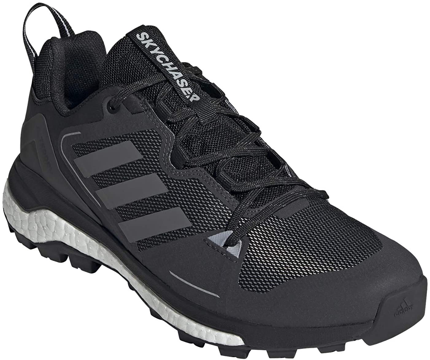 Men's adidas Terrex Skychaser 2.0 Hiking Shoe Core Black/Grey Four/Dgh Solid Grey from the front