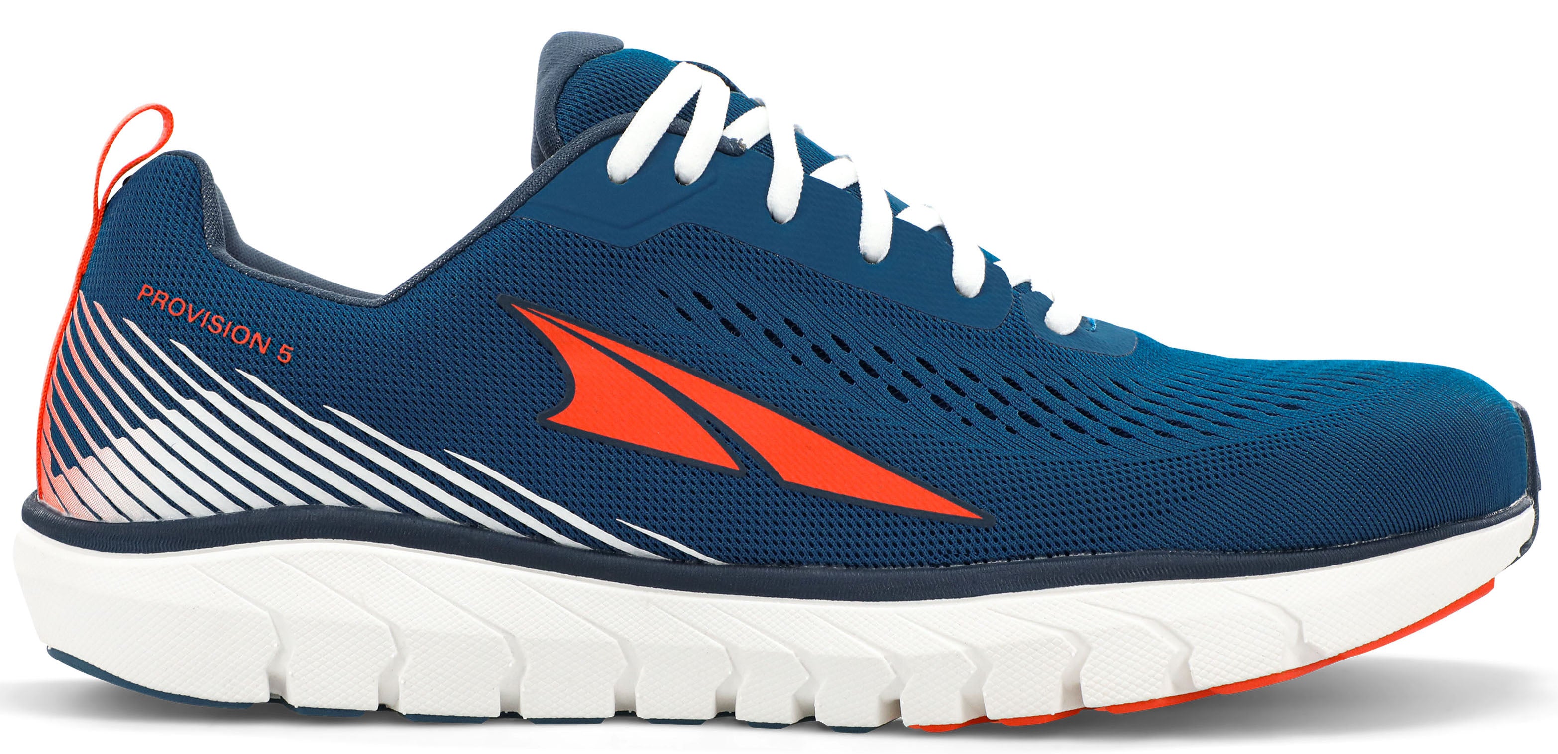 Men's Altra Provision 5 Road Running Shoe in Blue/Orange from the side