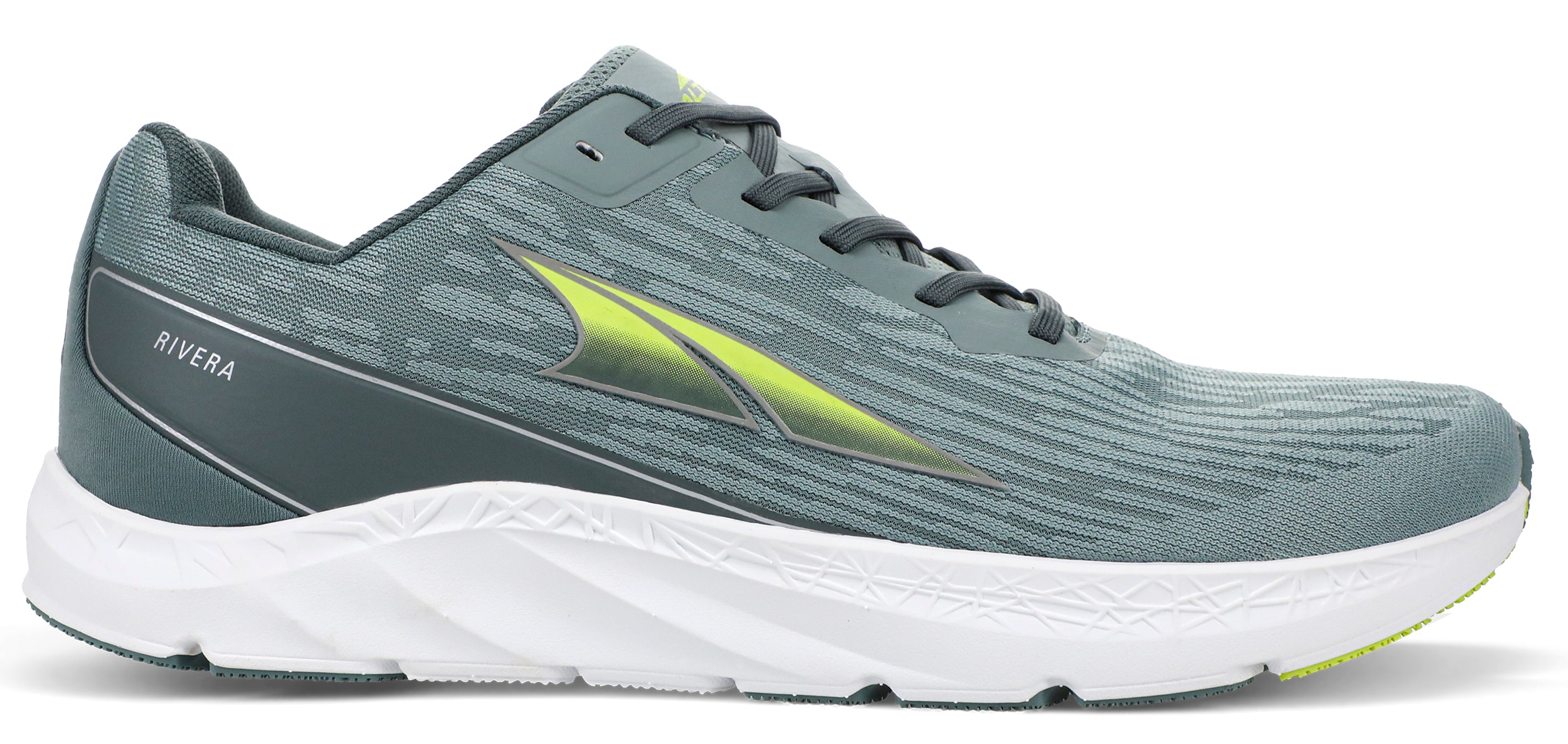 Altra Men's Rivera Road Running Shoe in Green from the side
