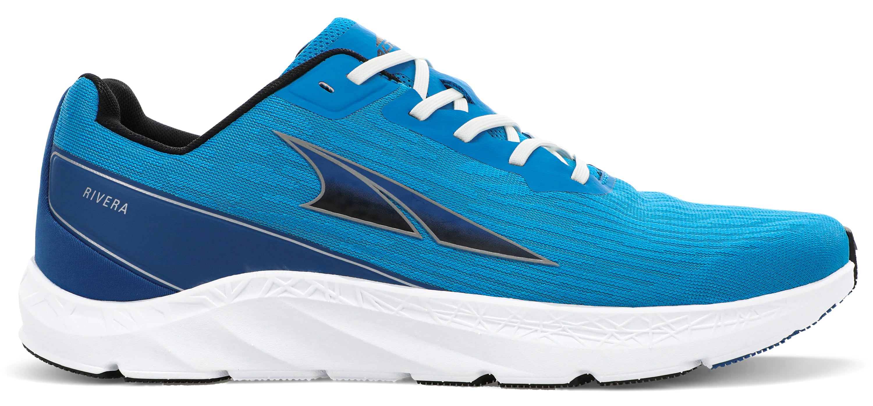 Altra Men's Rivera Road Running Shoe in Light Blue from the side
