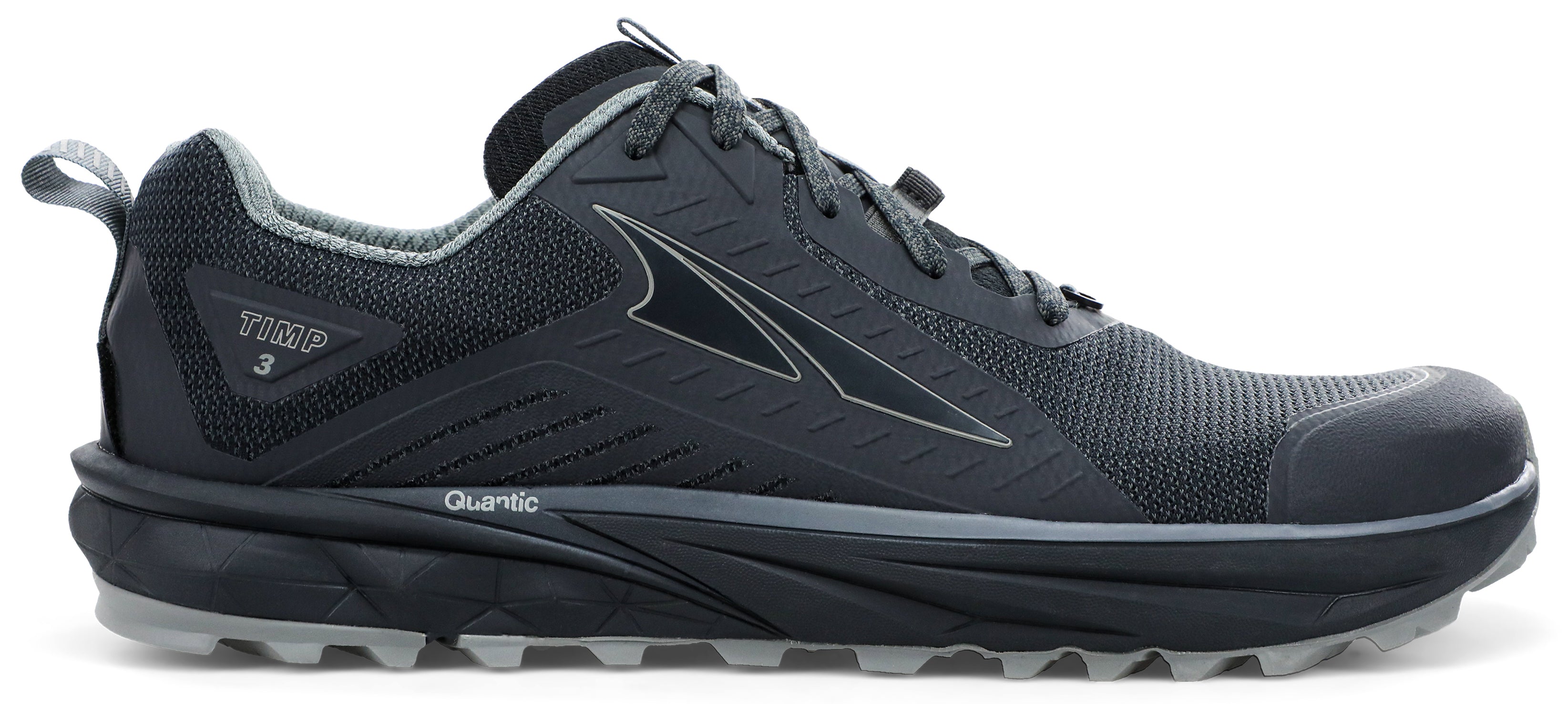 Men's Altra Timp 3 Trail Running Shoe in Black from the side