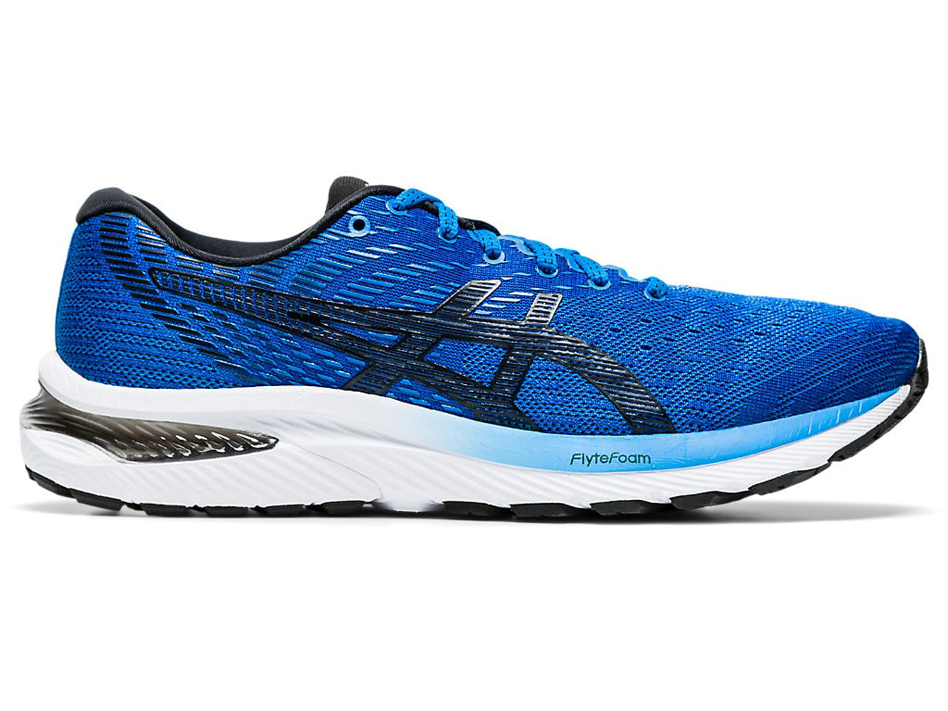 Men's Asics GEL-Cumulus 22 Running Shoe in Directoire Blue/Black from the side