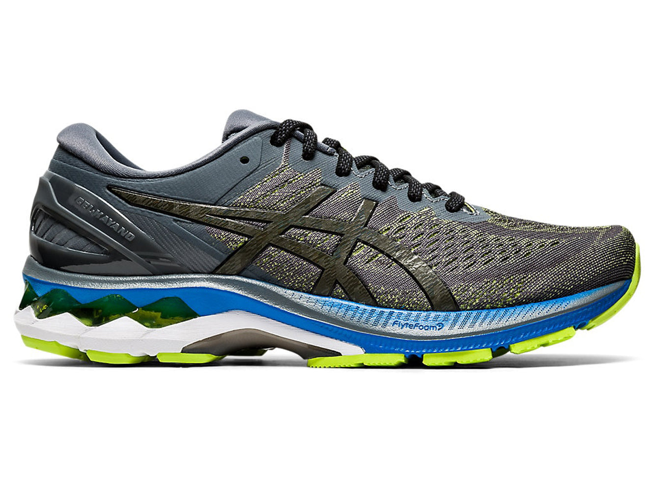 Men's Asics GEL-Kayano 27 Running Shoe in Metropolis/Gunmetal from the side