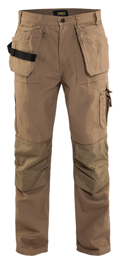 Men's Blaklader Bantam with Utility Pockets Work Pant in Antique khaki Craftsmen from the front view