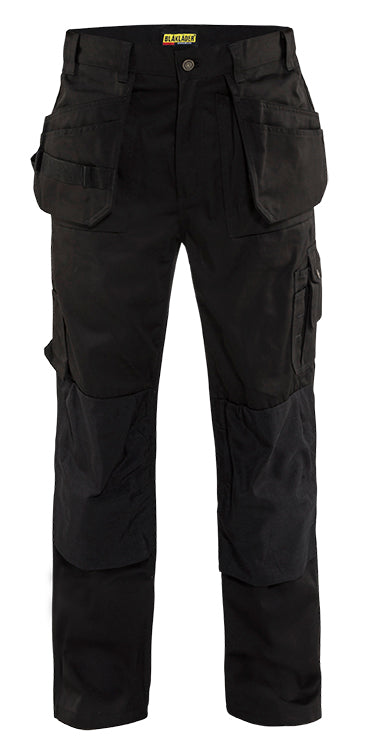 Men's Blaklader Bantam with Utility Pockets Work Pant in Black Craftsmen from the front view