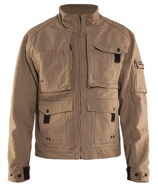 Men's Blaklader Brawny Canvas Jacket in Antique Khaki from the front view