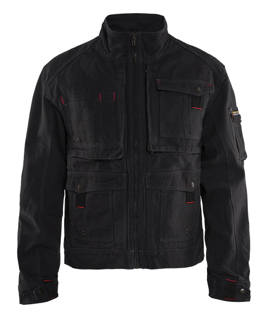 Men's Blaklader Brawny Canvas Jacket in Black from the front view