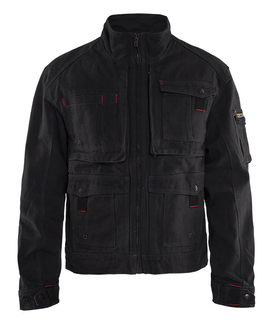 Men's Blaklader Brawny Canvas Jacket in Black from the front view