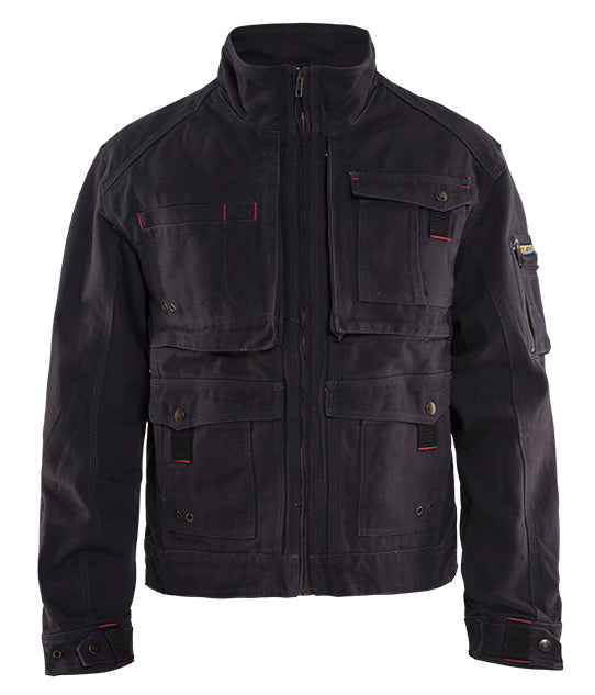 Men's Blaklader Brawny Canvas Jacket in Steel Blue from the front view