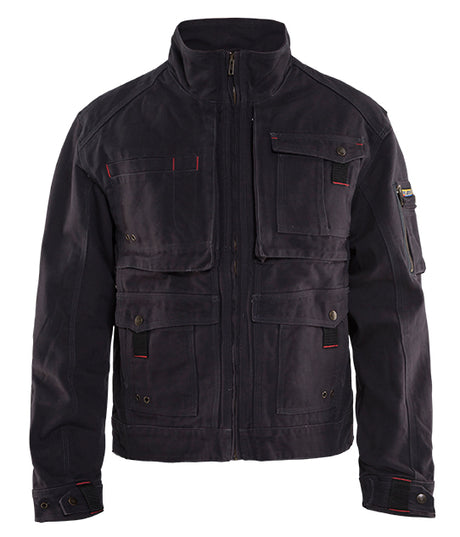 Men's Blaklader Brawny Canvas Jacket in Steel Blue from the front view