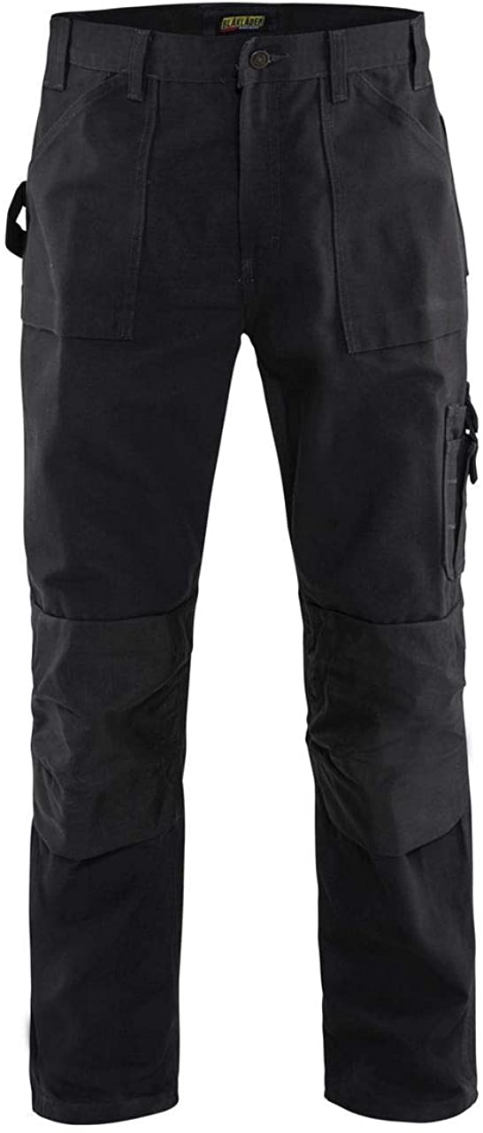 Men's Blaklader Brawny Work Pant in Black view from the front