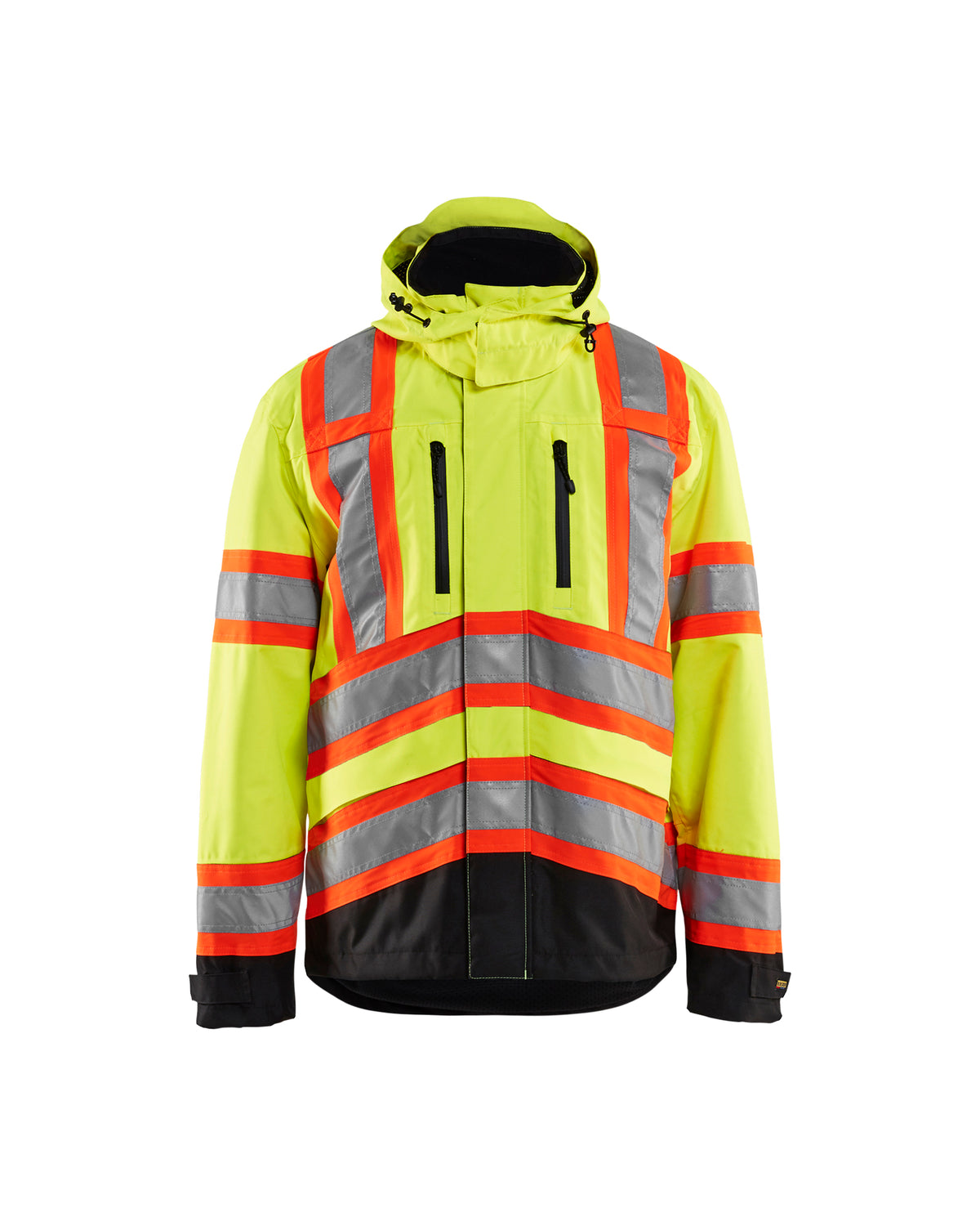 Men's Blaklader Canada Hi-Vis Shell Jacket in Yellow Hi-Viz/Black view from the front