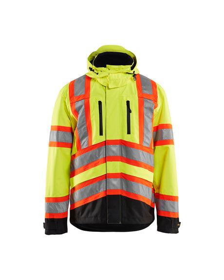 Men's Blaklader Canada Hi-Vis Shell Jacket in Yellow Hi-Viz/Black view from the front