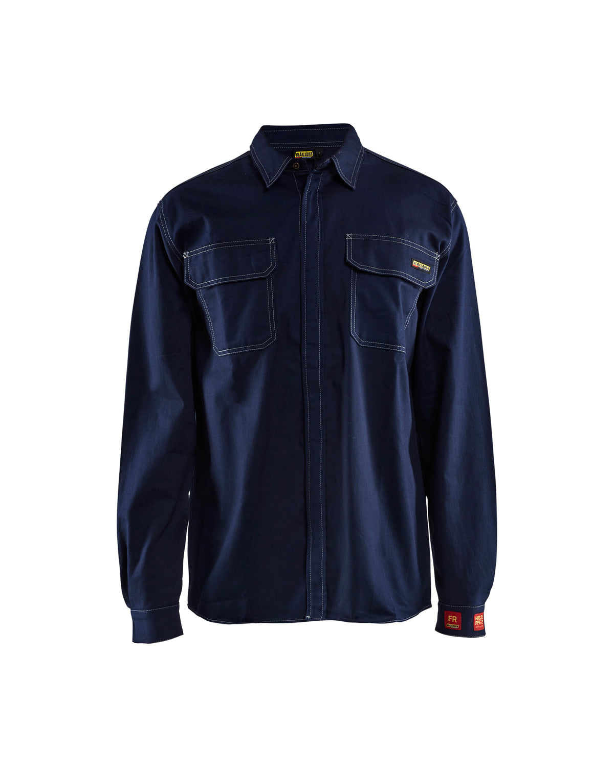 Men's Blaklader Flame Resistant Shirt in Navy Blue from the front