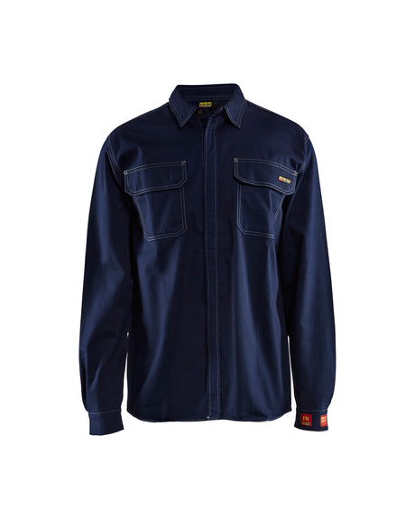Men's Blaklader Flame Resistant Shirt in Navy Blue from the front