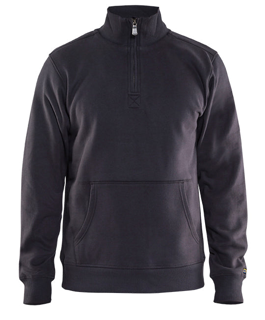 Men's Blaklader Half Zip Sweatshirt in Dark Grey from the front view