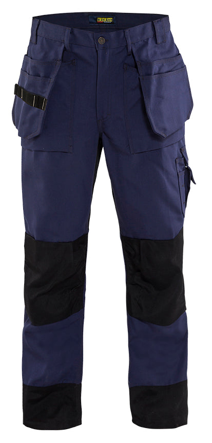 Men's Blaklader Heavy Worker Pant in Navy Blue/Black view from the front