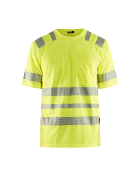 Men's Blaklader Hi-Vis Short Sleeve T-Shirt in Hi Vis Yellow High Vis from the front