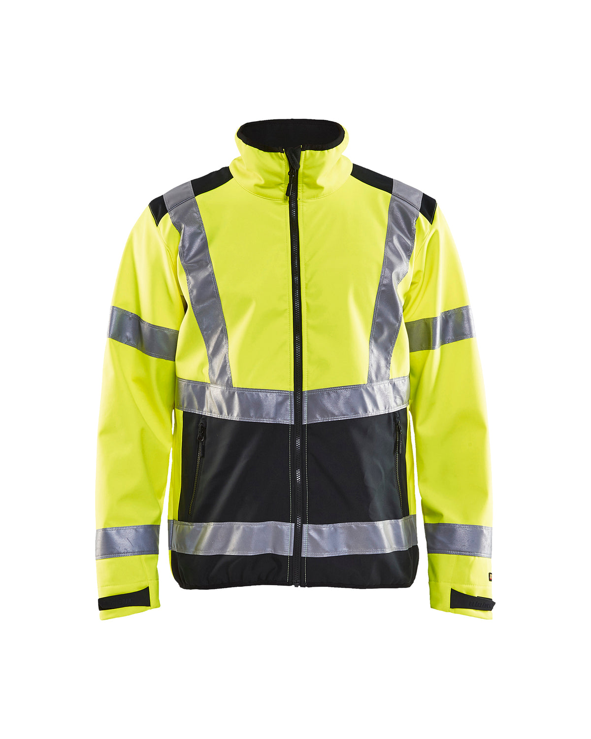 Men's Blaklader Hi-Vis Softshell Jacket in Yellow Hi-Viz/Black view from the front