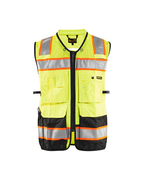 Men's Blaklader Hi-Vis Surveyor's Vest in Yellow/Black High Vis from the front