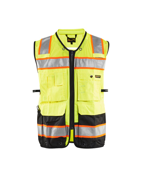 Men's Blaklader Hi-Vis Surveyor's Vest in Yellow/Black High Vis from the front