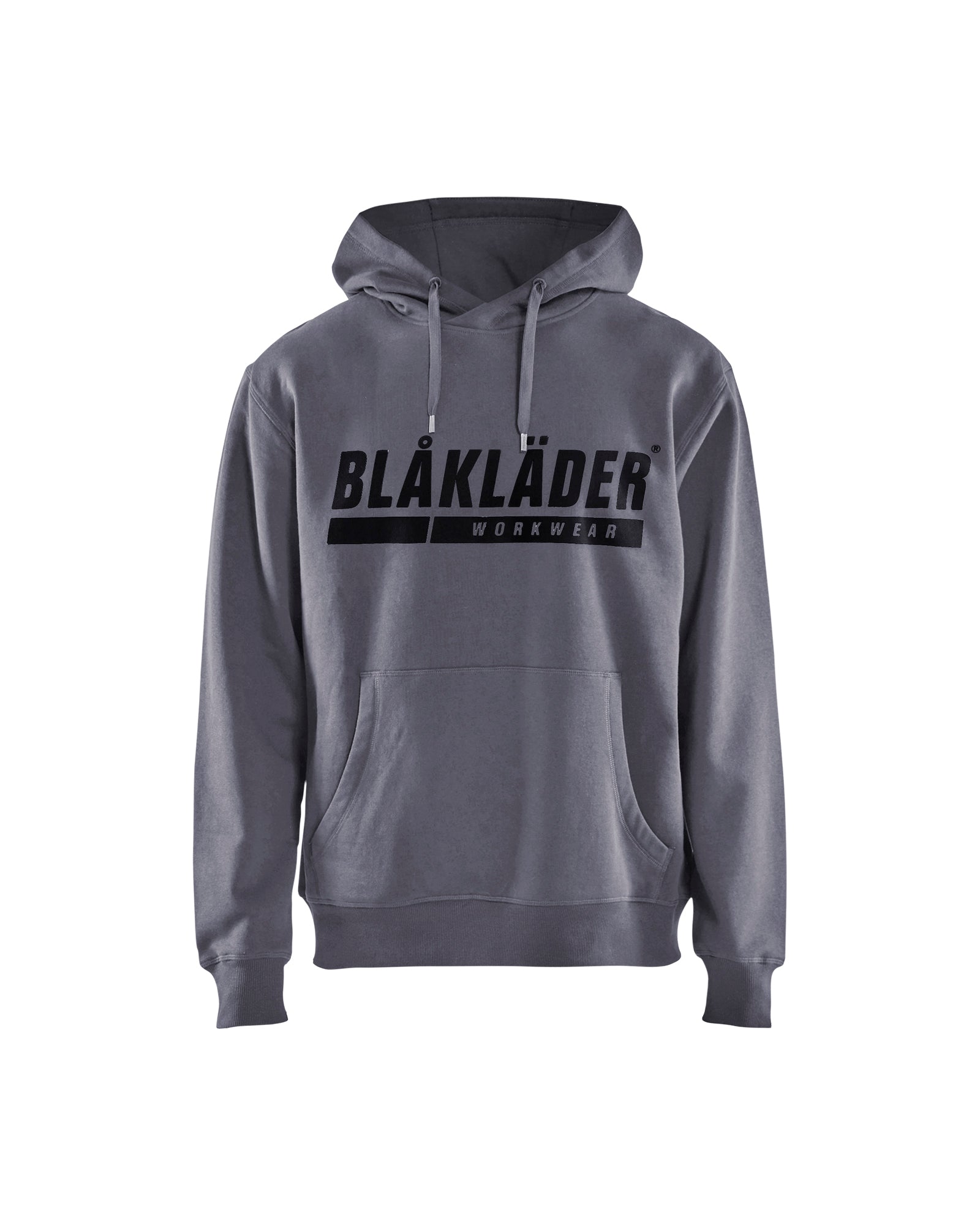 Men's Blaklader Hooded Sweatshirt with Print in Grey Profile from the front