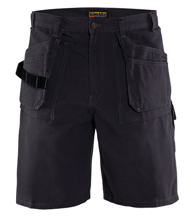Men's Blaklader Painters Work Short in Steel blue Craftsmen from the front view