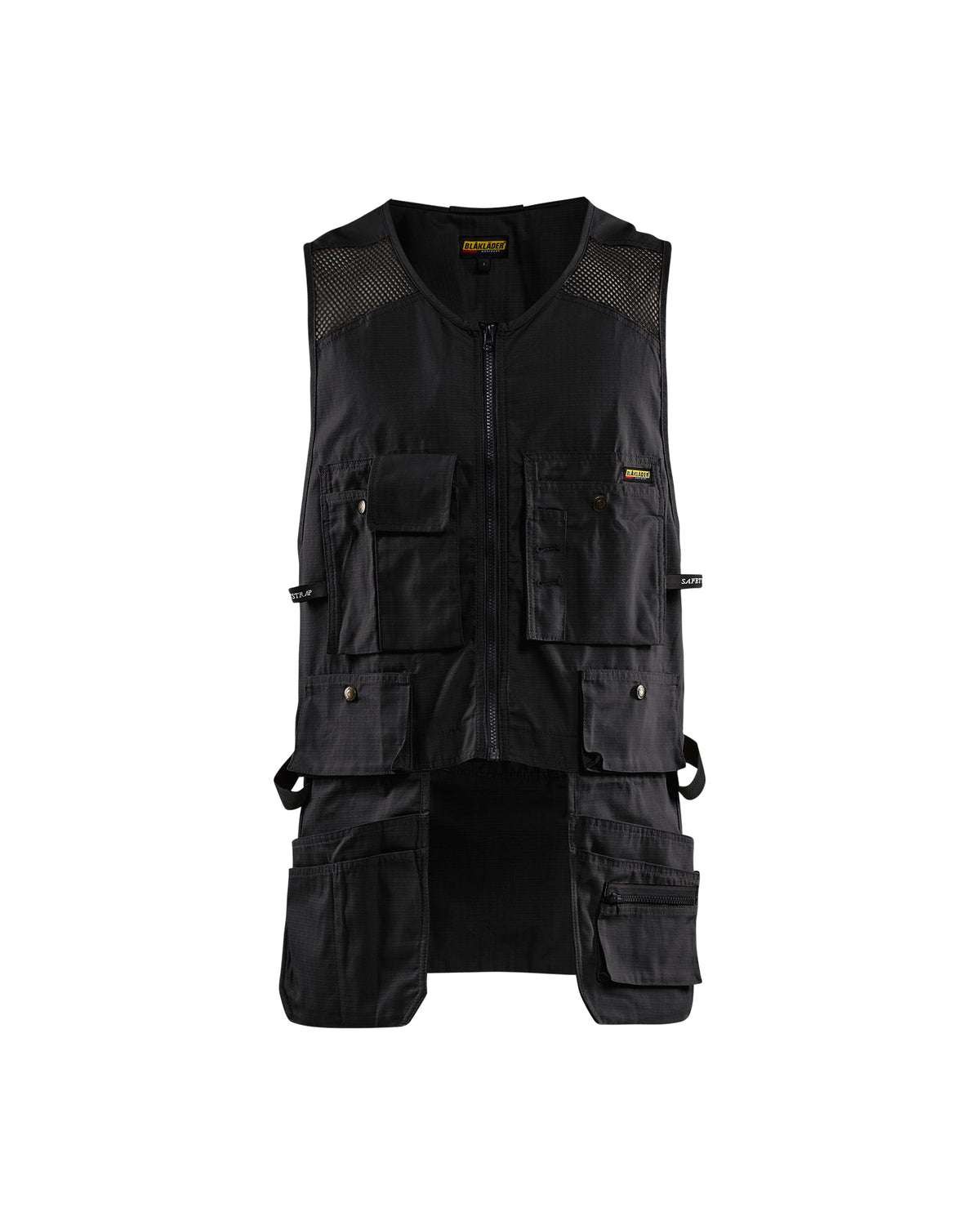 Men's Blaklader Ripstop Kangaroo Mesh Vest in Black Craftsmen from the front