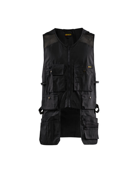 Men's Blaklader Ripstop Kangaroo Mesh Vest in Black Craftsmen from the front