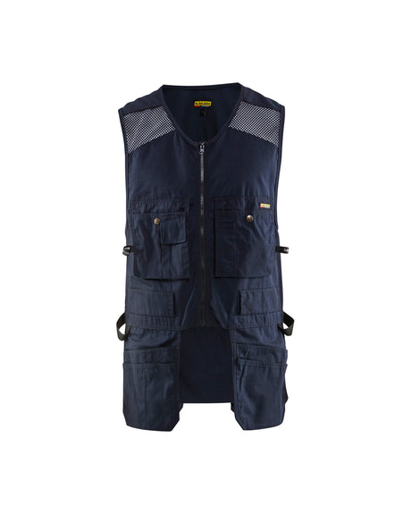Men's Blaklader Ripstop Kangaroo Mesh Vest in Navy Blue Craftsmen from the front