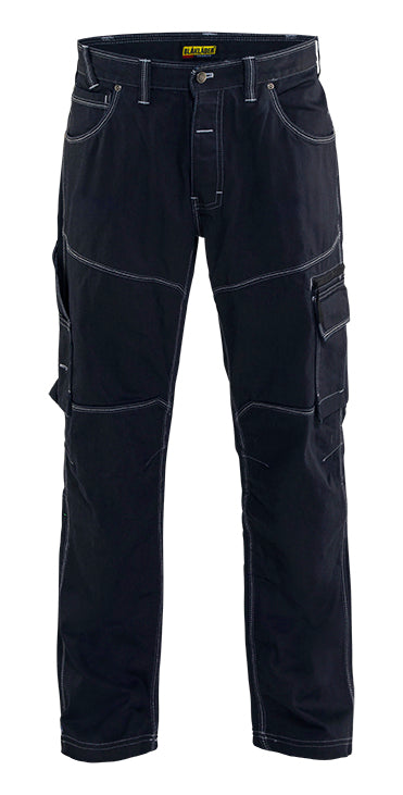 Men's Blaklader Urban Cordura Denim Pant in Navy blue Craftsmen from the front view