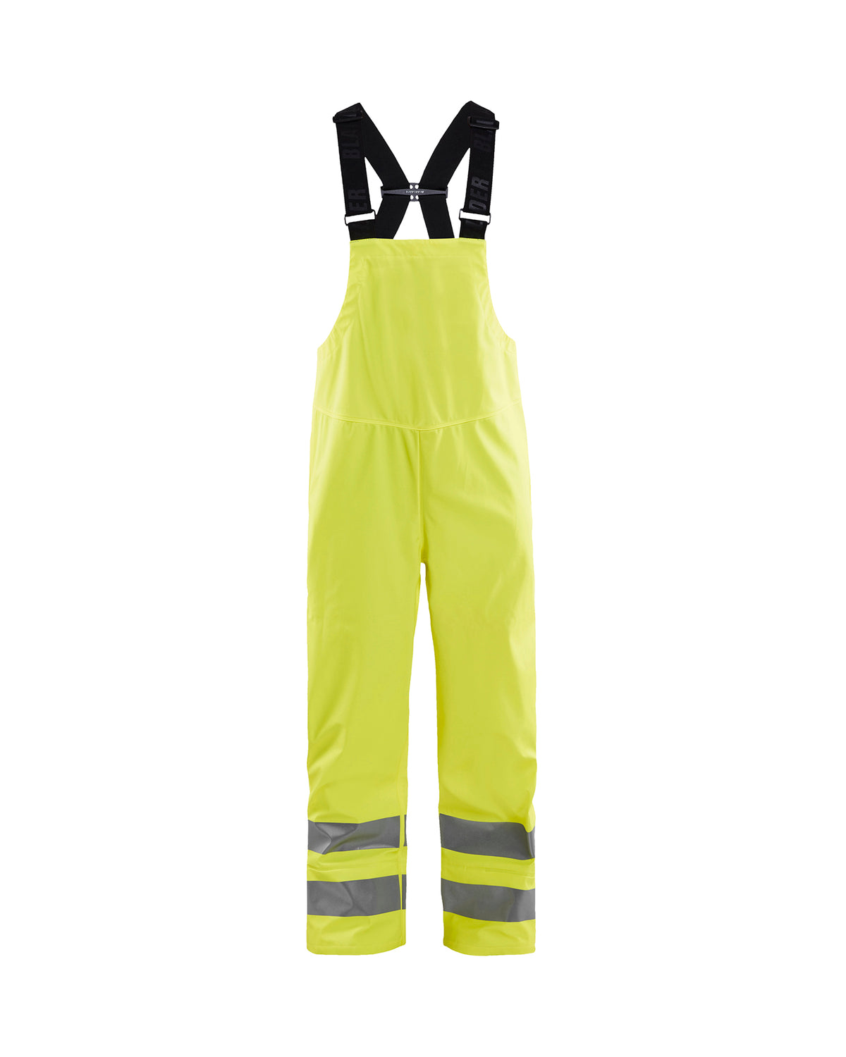 Men's Blaklader US Hi-Vis Rain Bib, Level 2 in Hi vis yellow Rainclothes from the front view