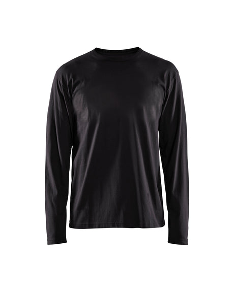 Men's Blaklader US Long Sleeves T-Shirt in Black from the front view