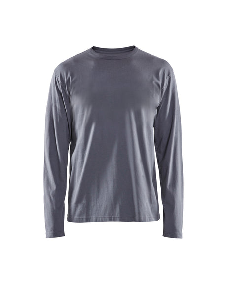 Men's Blaklader US Long Sleeves T-Shirt in Grey from the front view