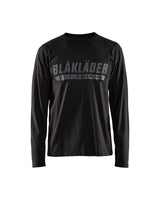 Men's Blaklader US Long Sleeves with Print T-Shirt in Black from the front view