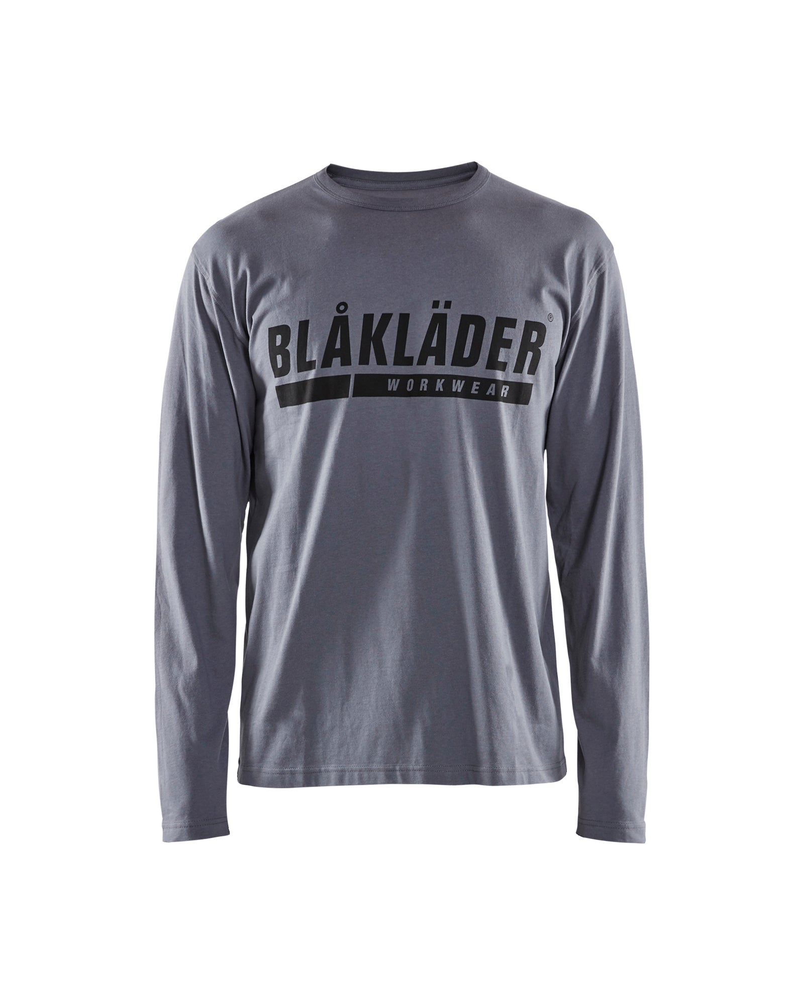 Men's Blaklader US Long Sleeves with Print T-Shirt in Grey from the front view